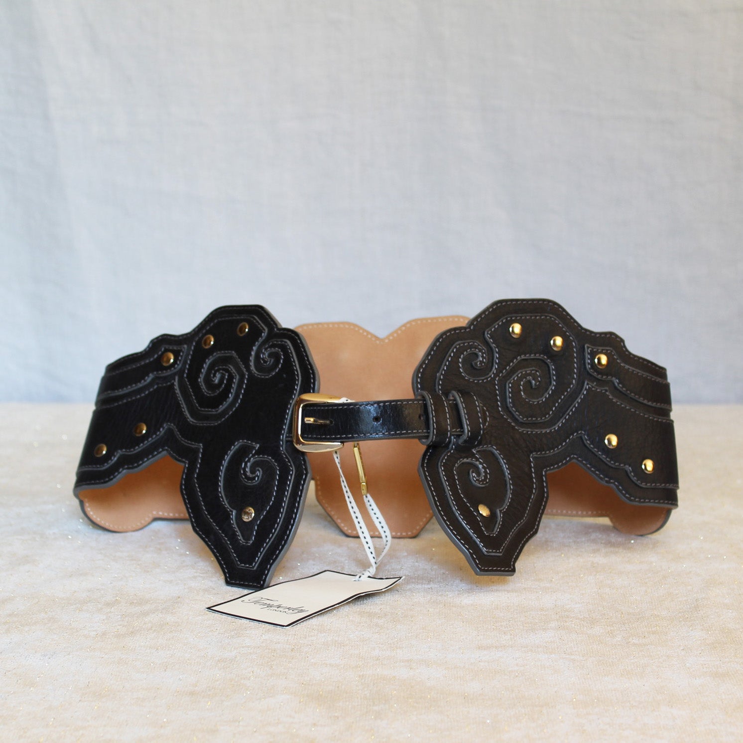 Temperley black leather belt