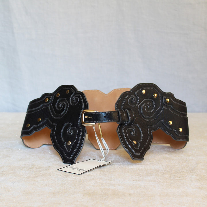Temperley black leather belt