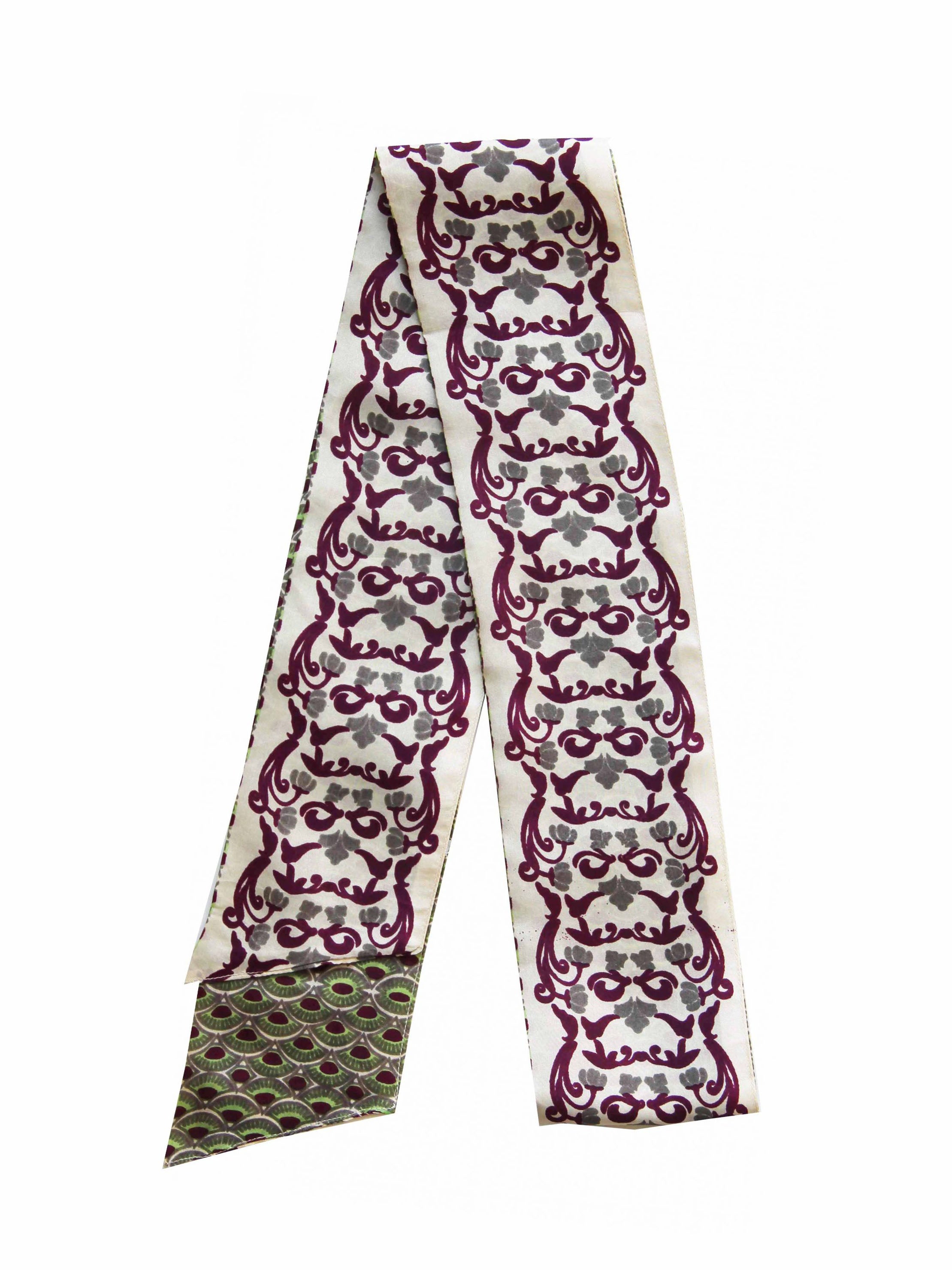 Art Nouveau Silk Sash Prune
