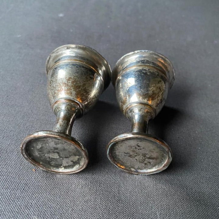 Pair of George III Sheffield Silver Plate Egg Cups c1800
