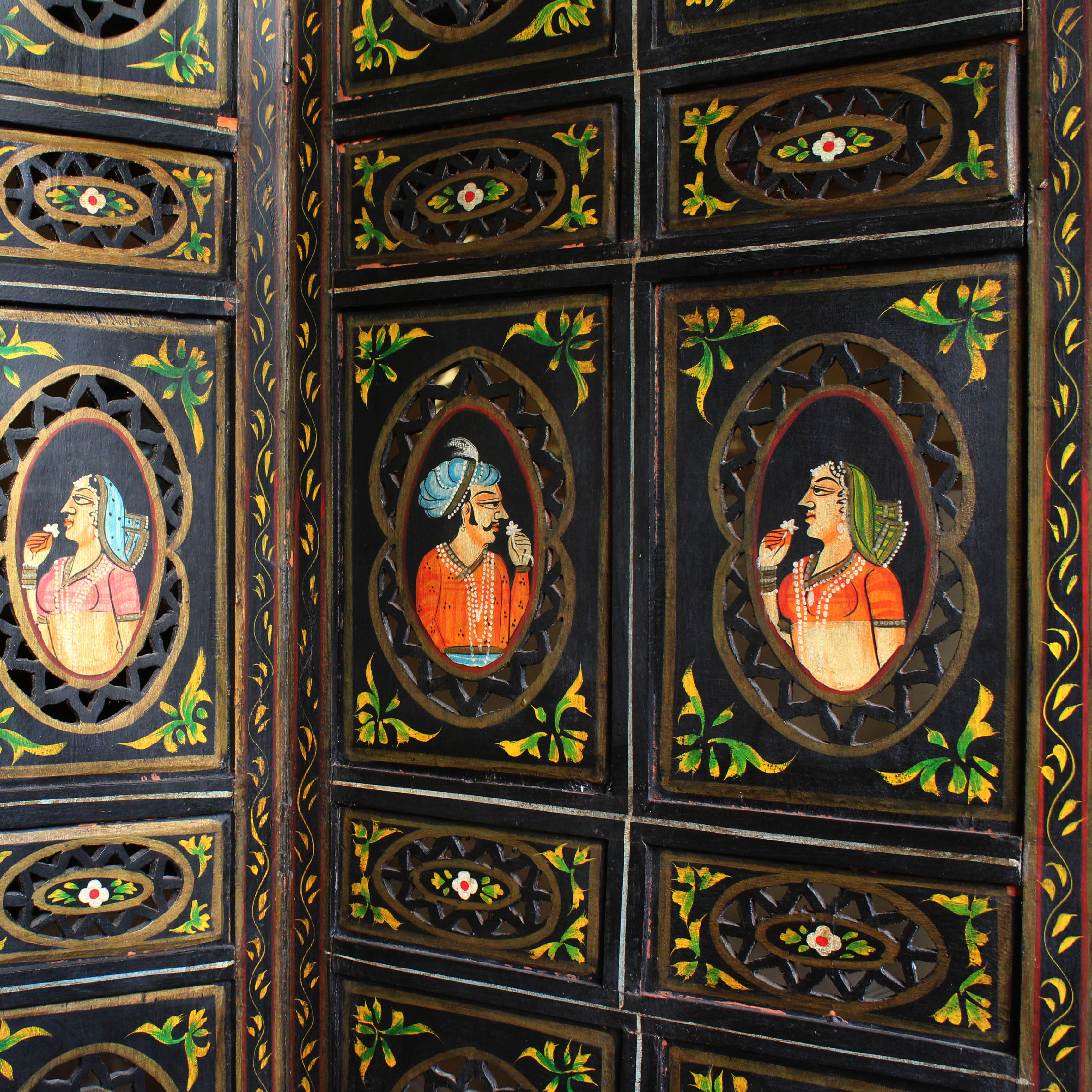Hand Painted Indian Lovers Screen