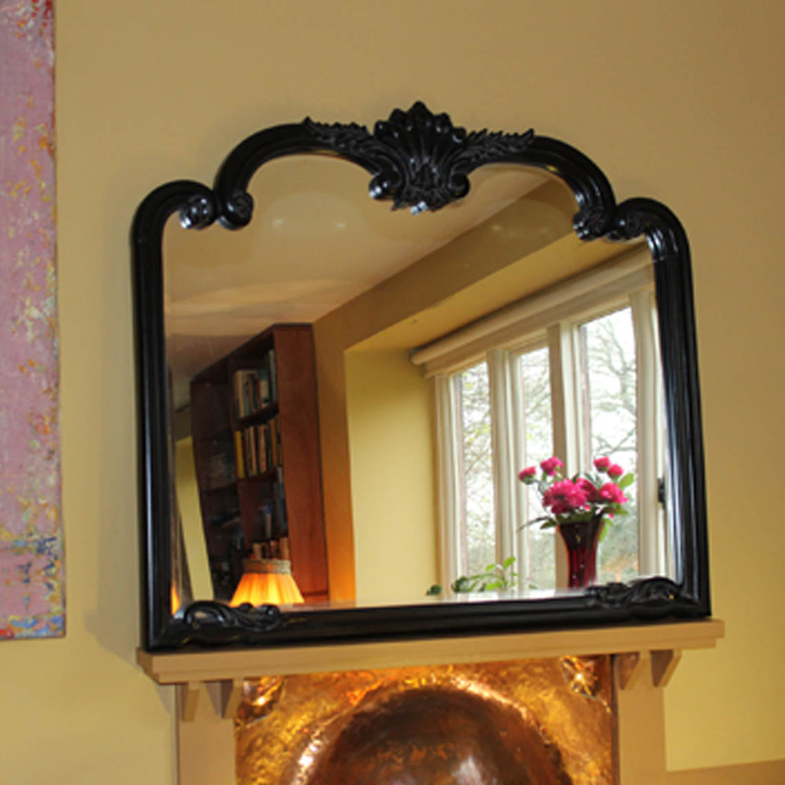 black mantle mirror
