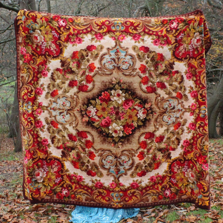 Victorian Antique Chenille Table Carpet