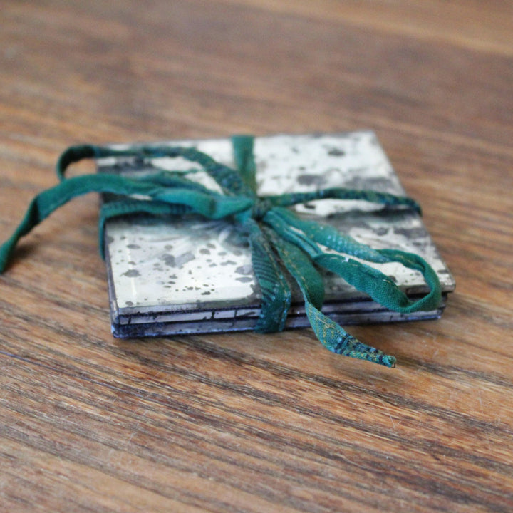 etched glass coasters