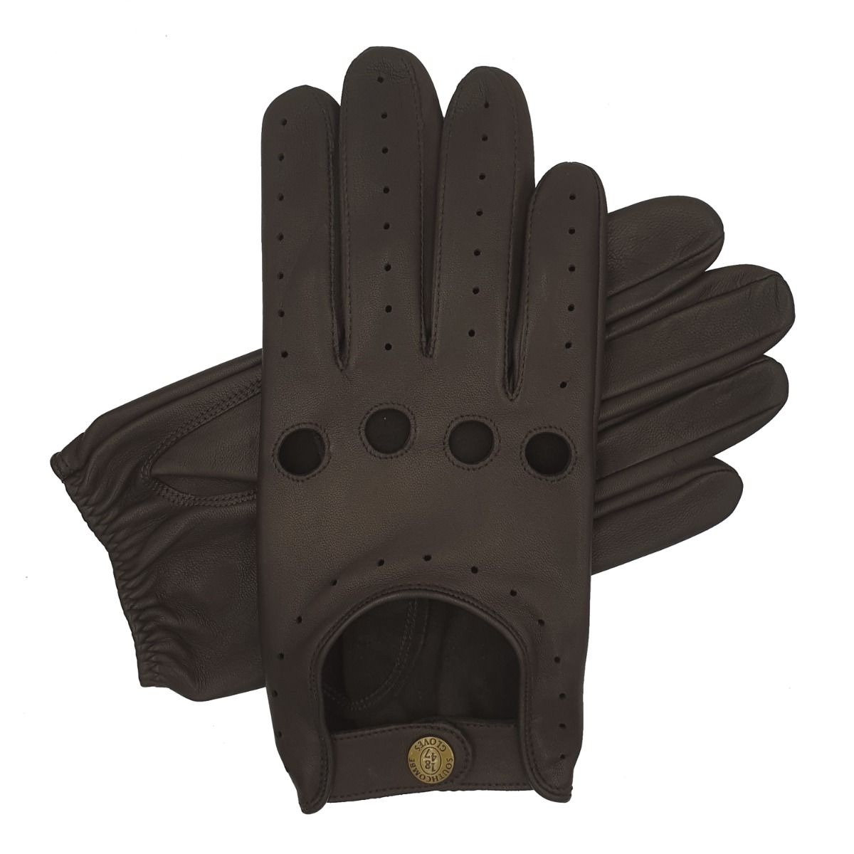 Cooper Brown Leather Mens Driving Gloves