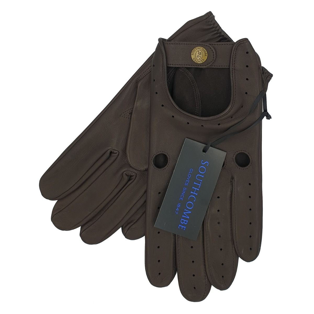 Cooper Brown Leather Mens Driving Gloves