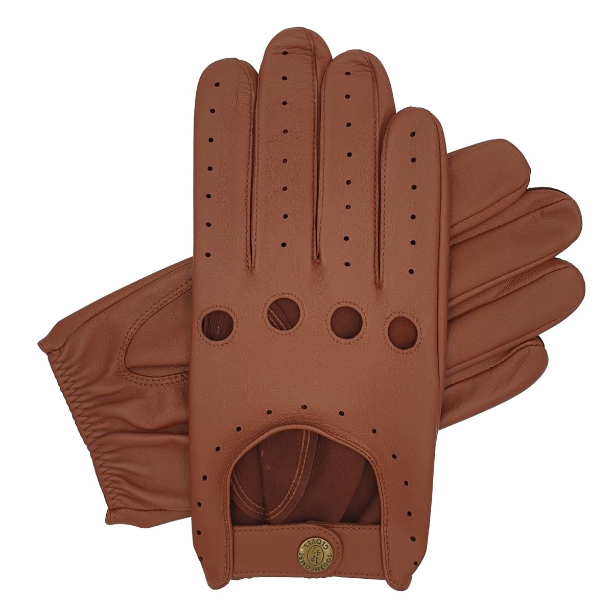 Southcombe Cooper Tan Leather Mens Driving Gloves