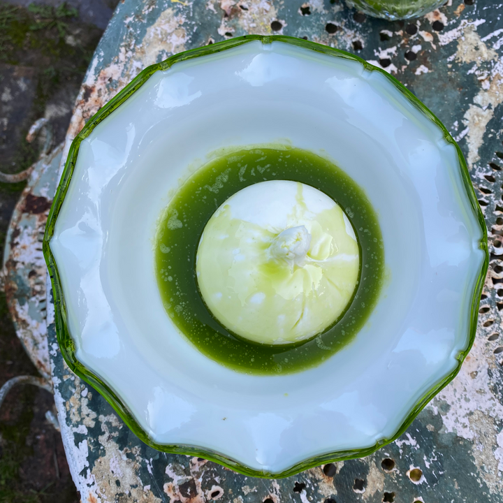 Milky Glass Pedestal Dish