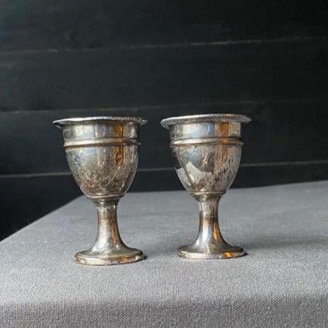 Pair of George III Sheffield Silver Plate Egg Cups c1800