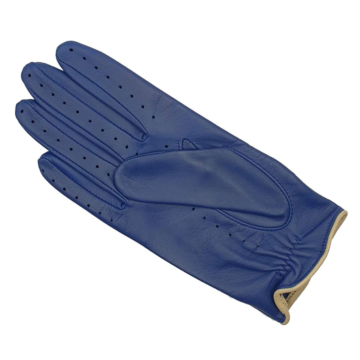 Jules Blue Leather Driving Gloves