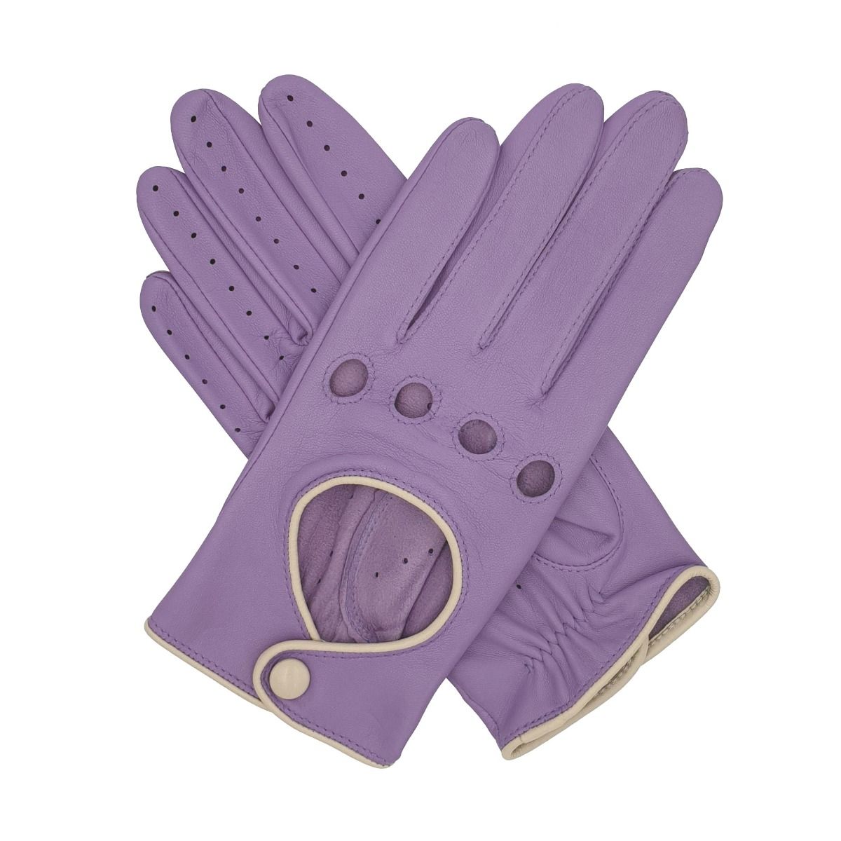 Southcombe Jules Lavender Leather Driving Gloves