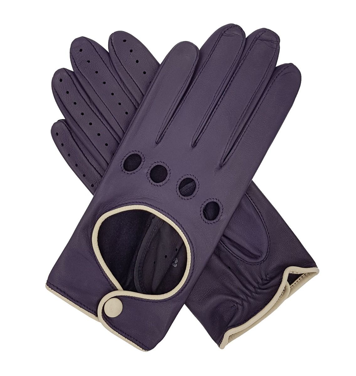 Jules Purple Leather Driving Gloves