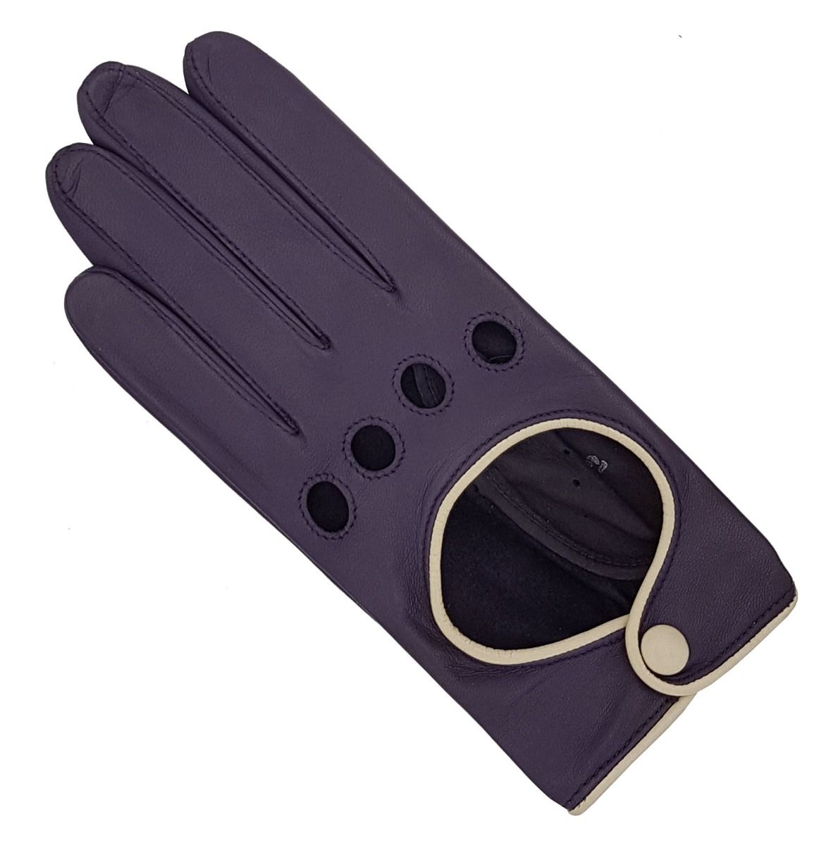 Southcombe Jules Purple Leather Driving Gloves