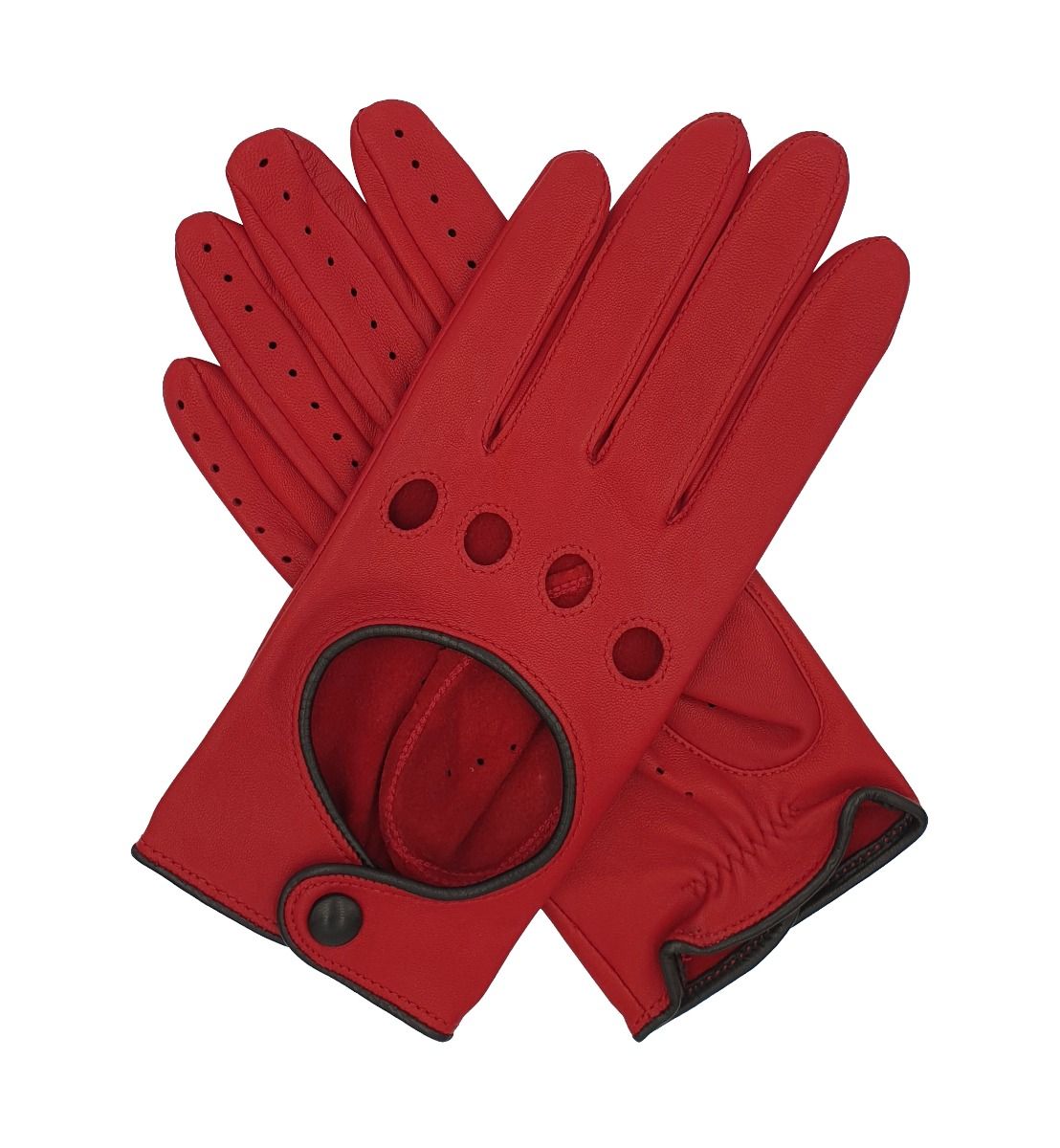 Jules Red Leather Driving Gloves