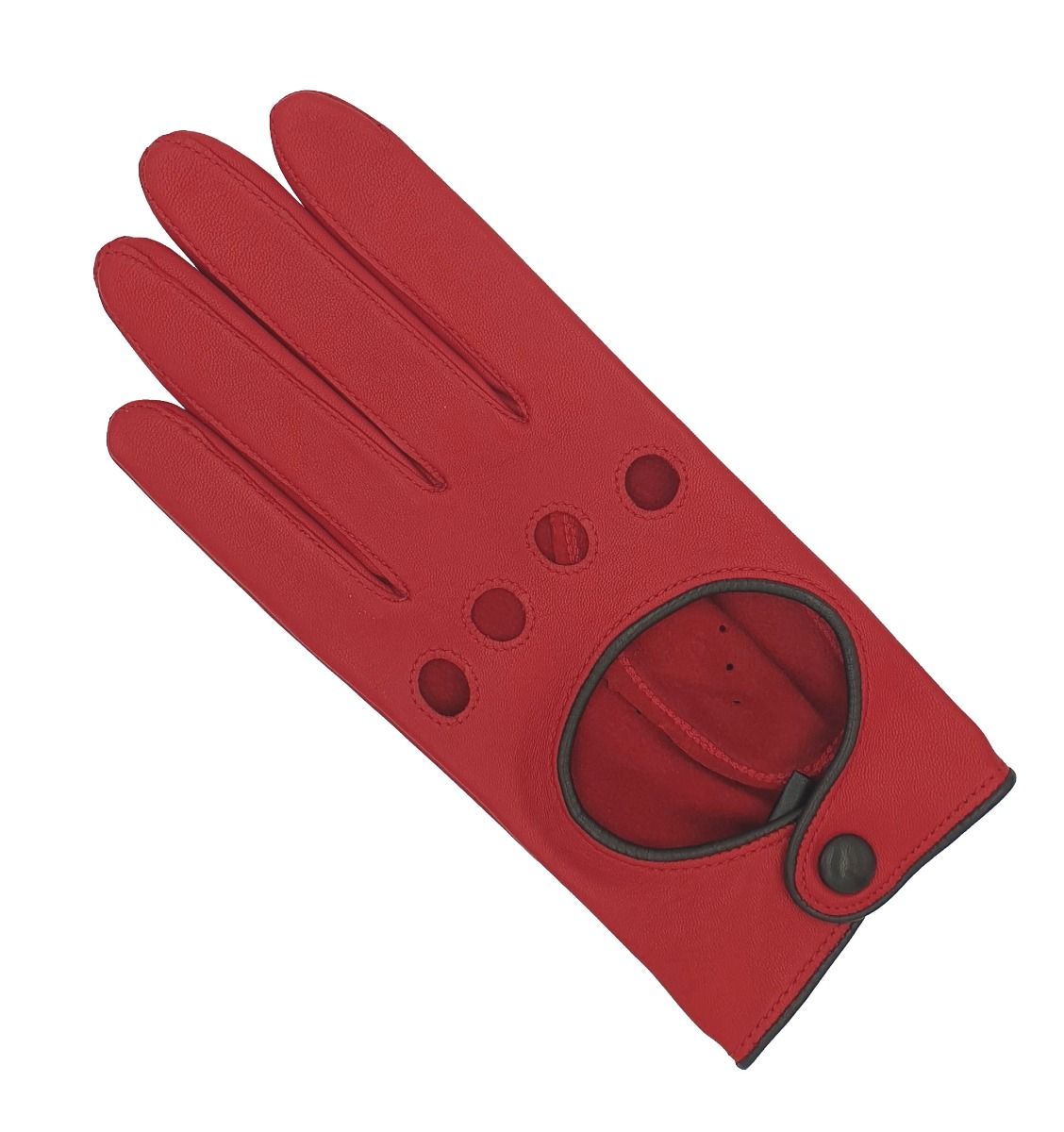 Jules Red Leather Driving Gloves