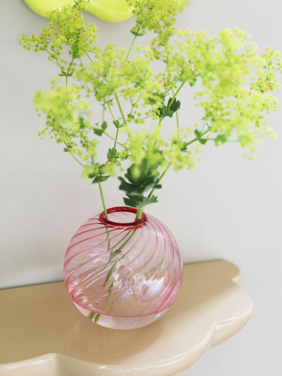 Pink Glass Spiral Vase