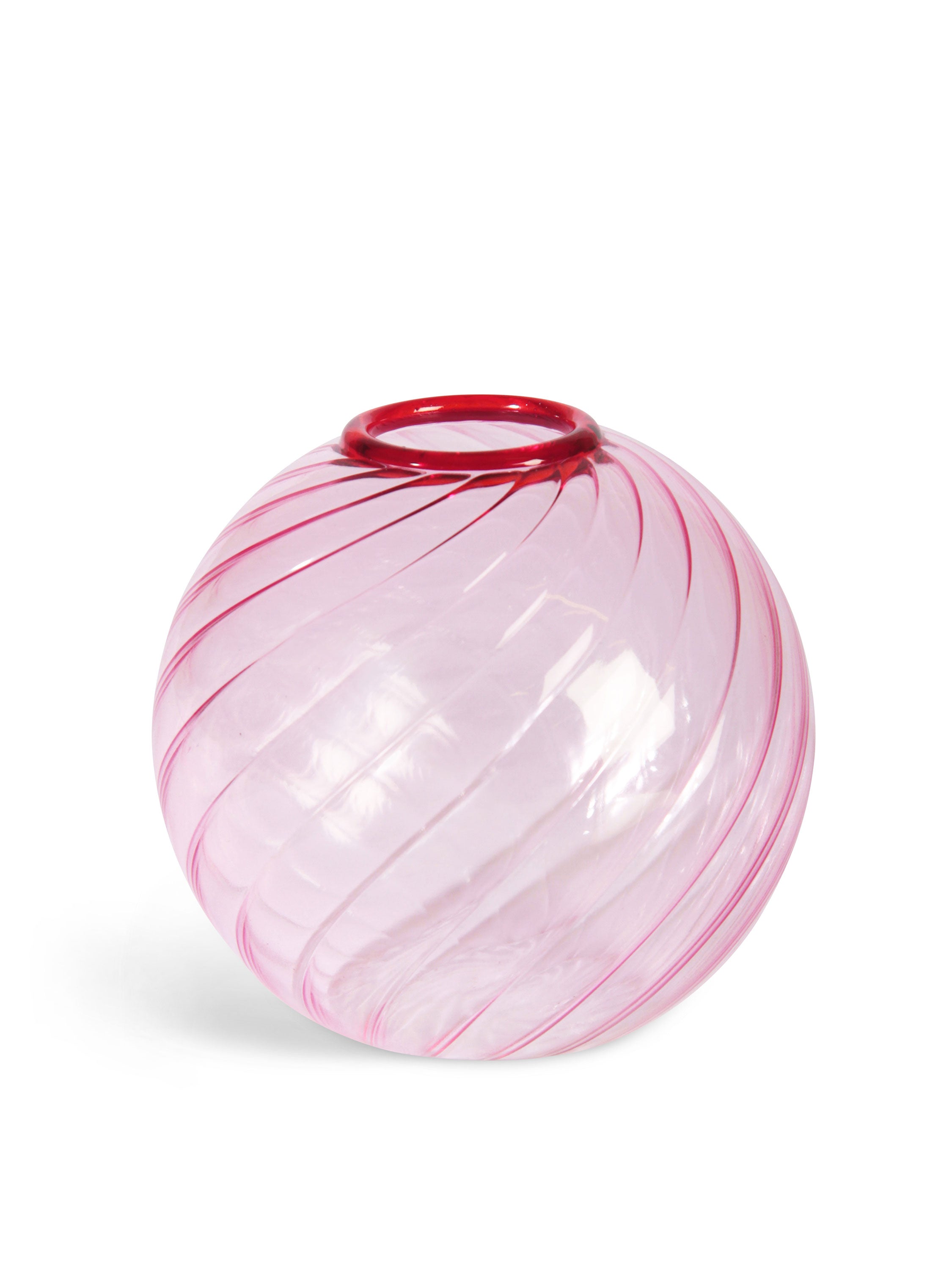 Pink Glass Spiral Vase