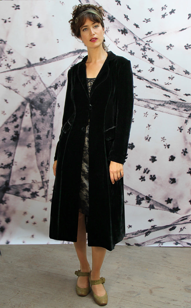 Nancy Mac Long Vivien Coat Silk Velvet