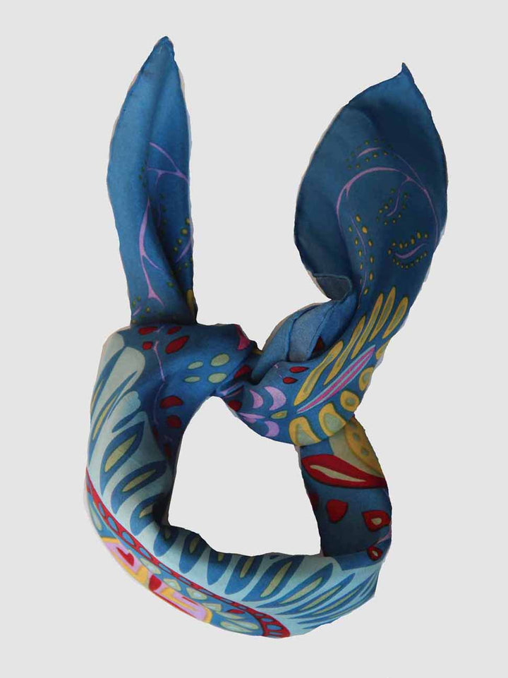Mini Marushka Silk Scarf Blue
