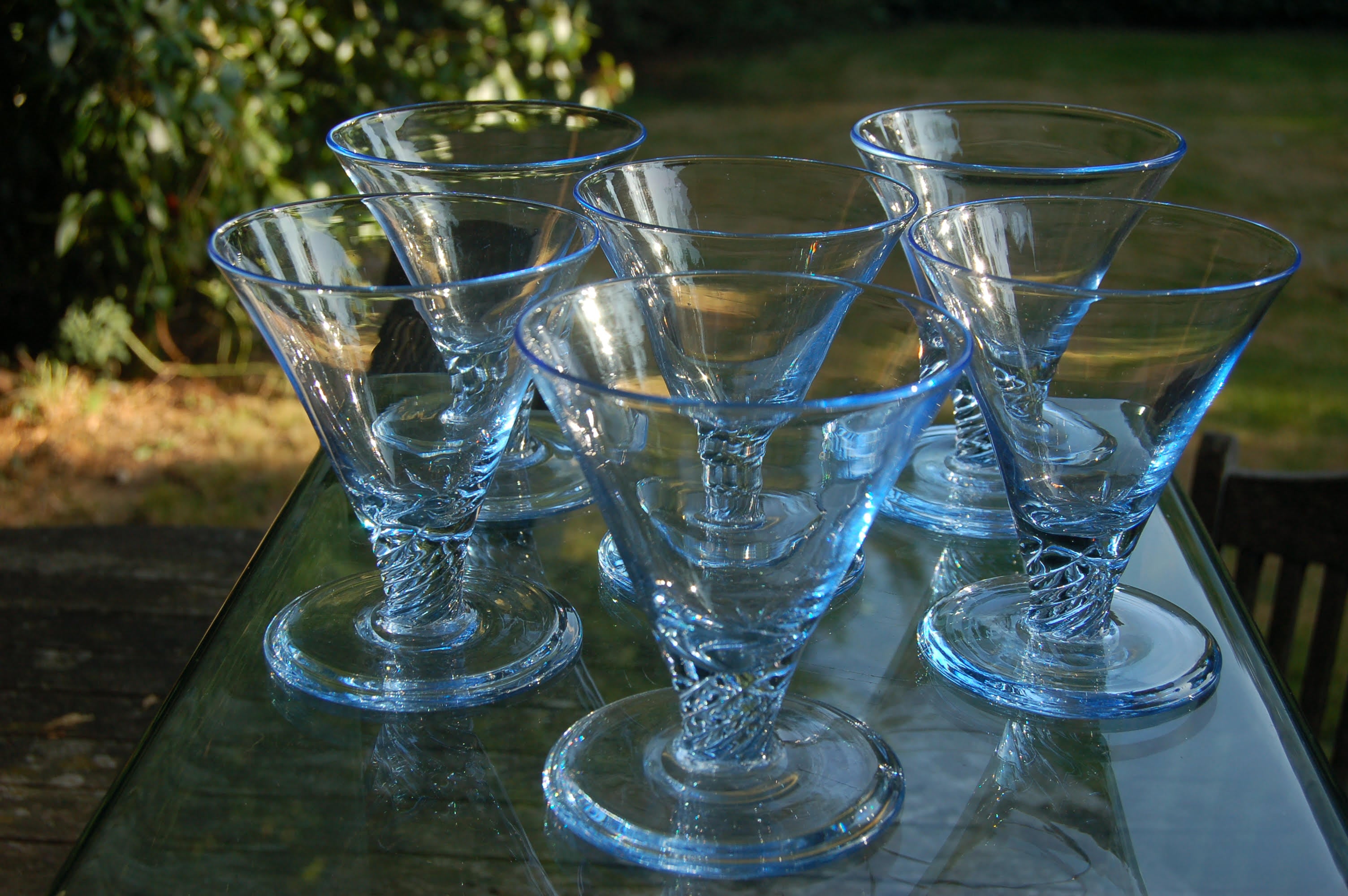 Ice Blue Orrefors Cocktail Glasses