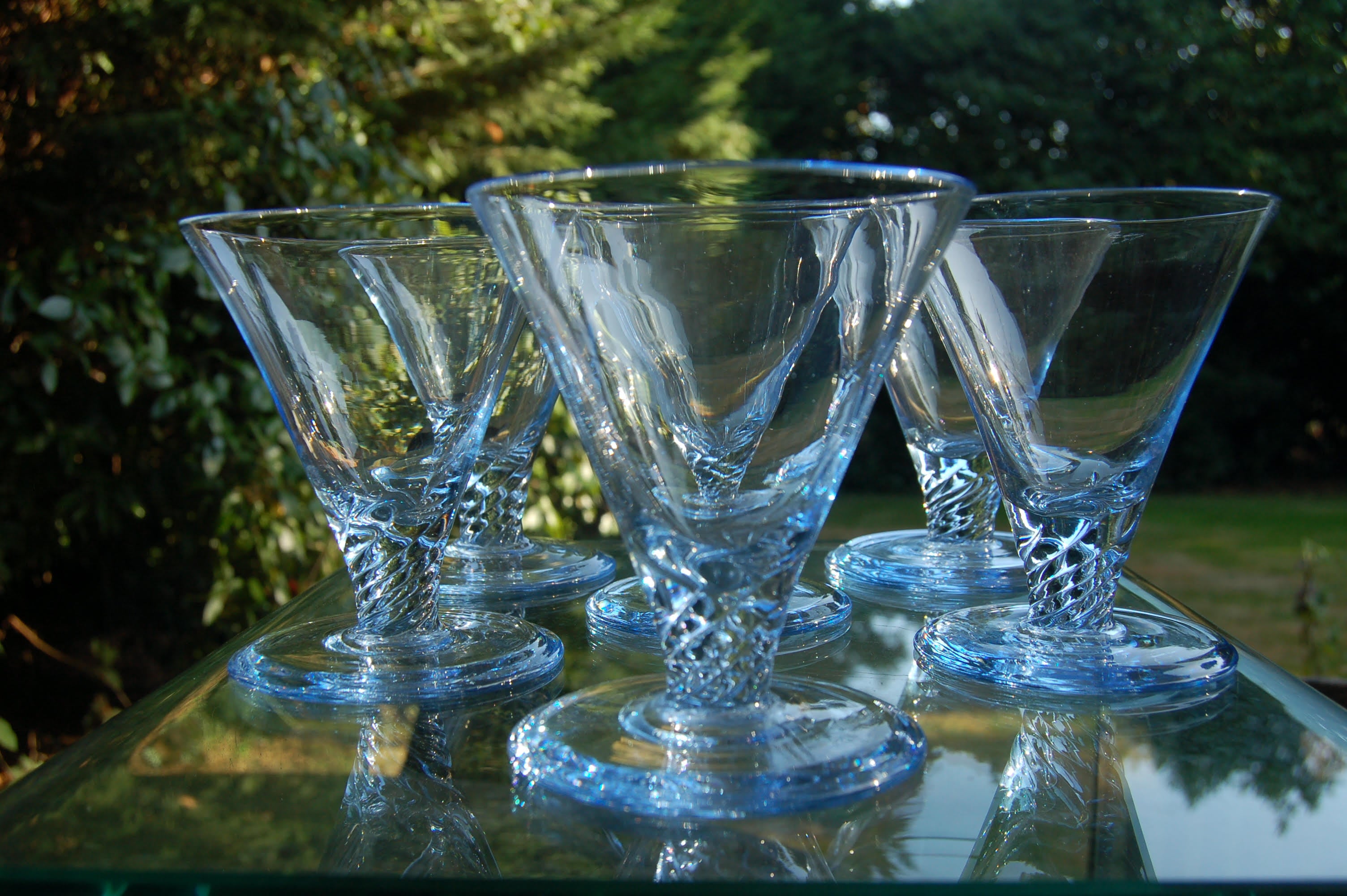Ice Blue Orrefors Cocktail Glasses