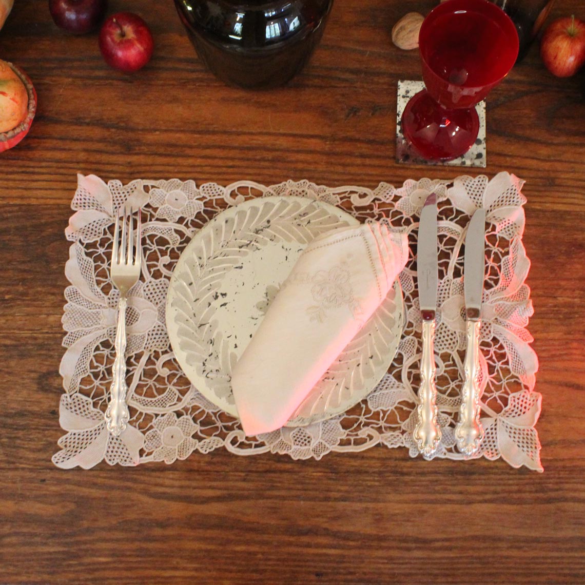 Silver Etched Glass Placemat