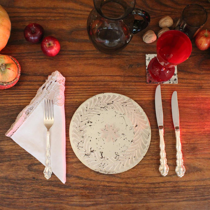 Silver Etched Glass Placemat