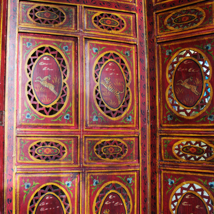 Hand Painted Tiger Indian Screen