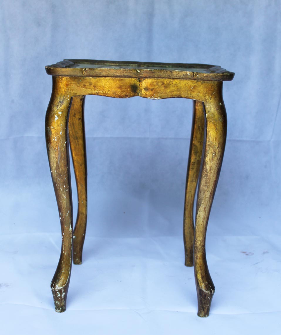Small Square Florentine Gold Table