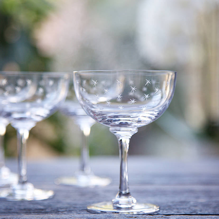 Pair of Crystal Champagne Saucers in Five Styles