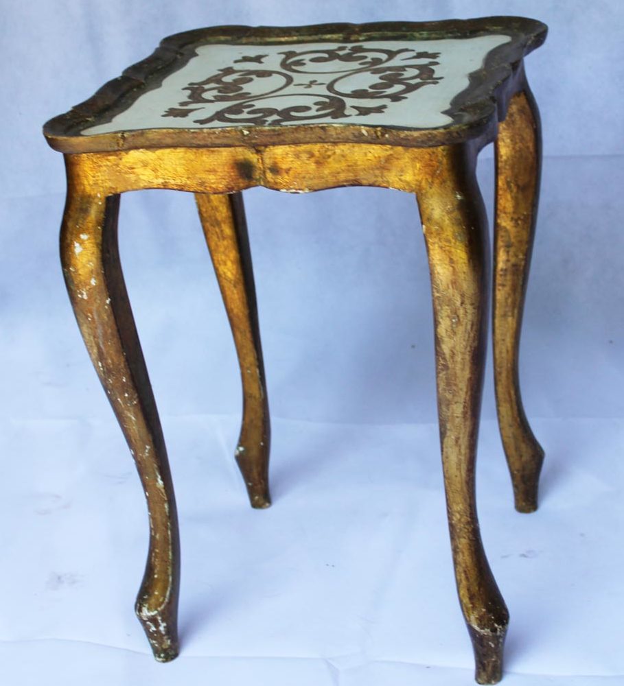 Small Square Florentine Gold Table